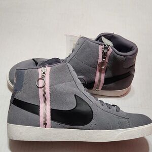 Nike Blazer Mid Suede Sneakers Gray Pink Zip Women’s Size 7 (UK 4.5 / EU 37.5)